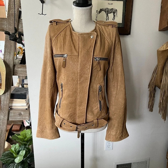 Isabel Marant Jackets & Blazers - ISABEL MARANT Lambskin Leather Motorcycle Jacket M